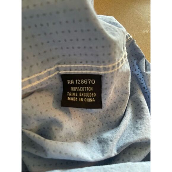 Cowboy Hardware Mens Blue 100% Cotton Short Sleeve Button Up Shirt Size Large - Picture 4 of 12